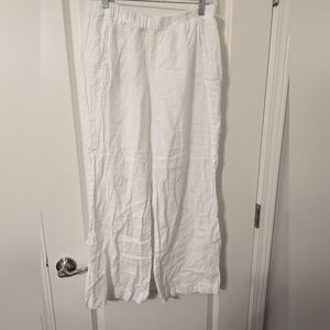 Velvet white flowy pants